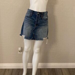 Madewell Distressed Rigid Denim A-Line Jean Skirt Size 27